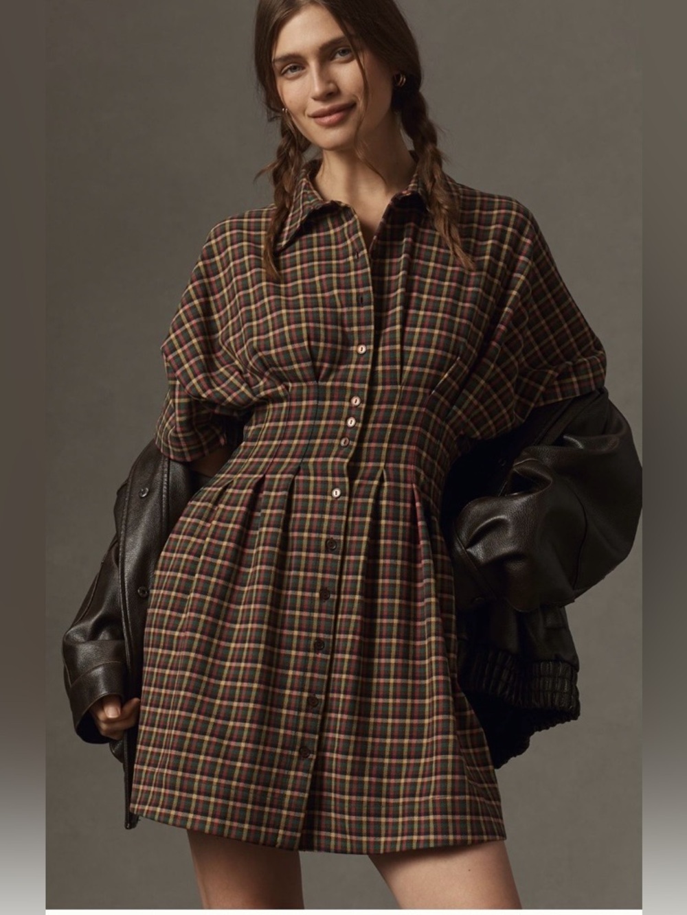 Anthropologie x Exquise Tobie Mini Shirt Dress Size XL NWT - Picture 1 of 14